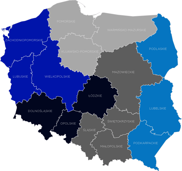 Mapka - przedstawiciele ds zabezpieczeń Winkhaus