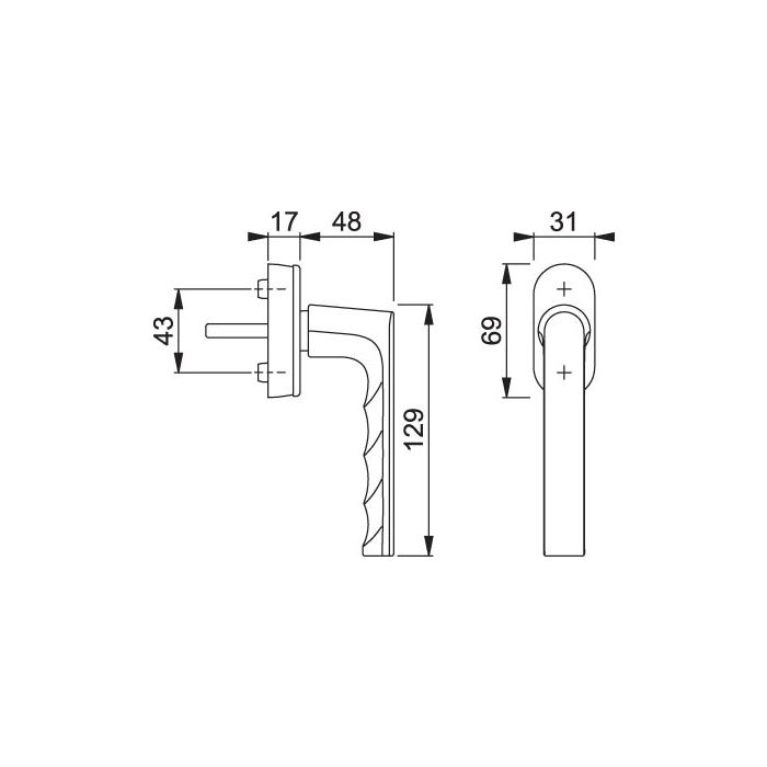 KLAMKA HP HAMB 700 Z 32-42 F1 SFORTE