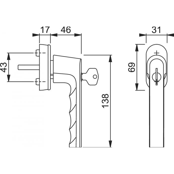 KLAMKA HP HAMB 0700 K T32-42 BŁ SFORTE