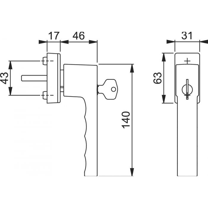 KLAMKA HP TOUL 0737 K T32-42 BŁ SFORTE