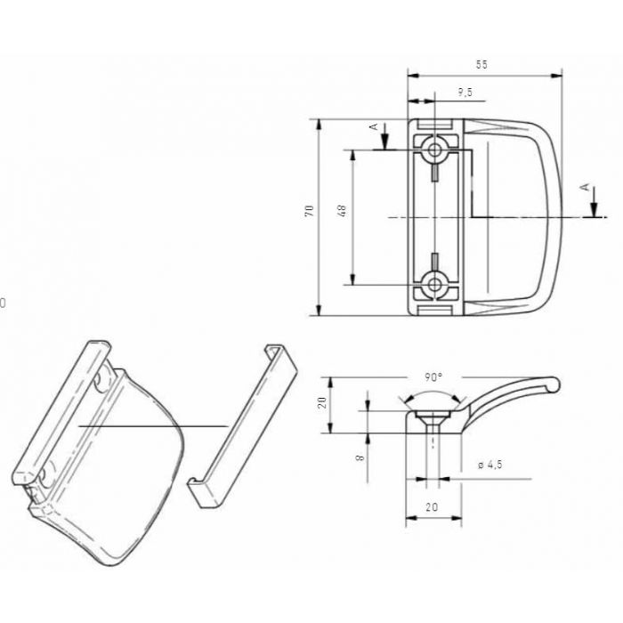 UCHWYT BALKONOWY PF PS9152 BR