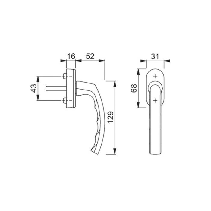 KLAMKA HP LUKS 099 Z T32-42 CZ SEC