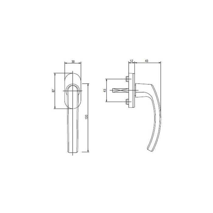 Klamka KS Ergoline 1005 RAL 7016 antracyt 