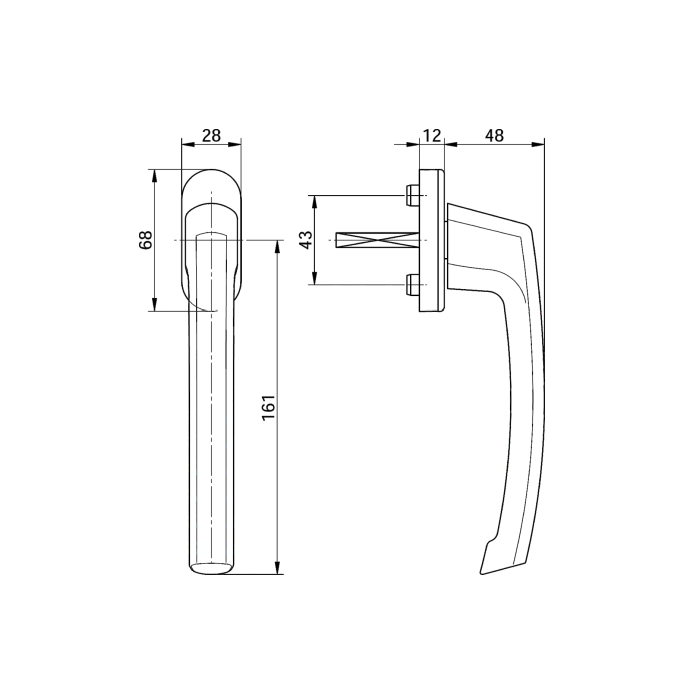HF.KLAMKA PP.502/160.SW25 HF.KLAMKA PP.502/160.SW25