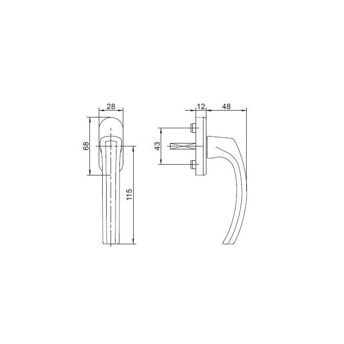KLAMKA KS ERGOLINE 1005 Z T25 RAL9005M