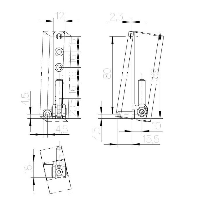 ESVW 6-3-16 LS BRĄZOWY ZAWIAS RAMOWY