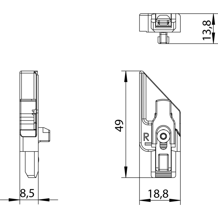 DFE-TFE.S PRAWA CZĘŚĆ RAMOWA DO SŁ. RUCH