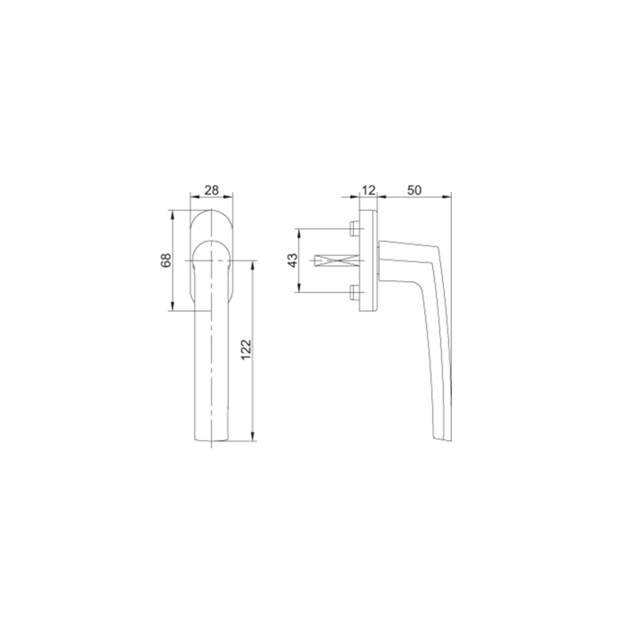 Klamka KS 1009 Z T37 AGR25 (RAL7016M)